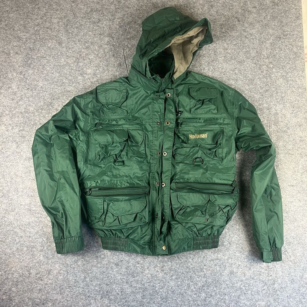 Hodgman Lakestream Jacket Men's M Hooded Wading Fishing Green Hunting Waterproof